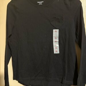 Old Navy Kids Black Heart Long Sleeve Tee